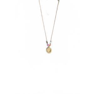 NEW YOLLY woven tee with necklace in periwinkle